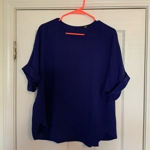 Uniqlo Size L Blue Indigo Top Blouse